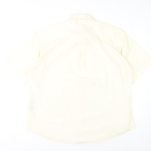 Classic Shirtings Men's Ivory Short Sleeve Dress Shirt Size L 42 Regular Fit