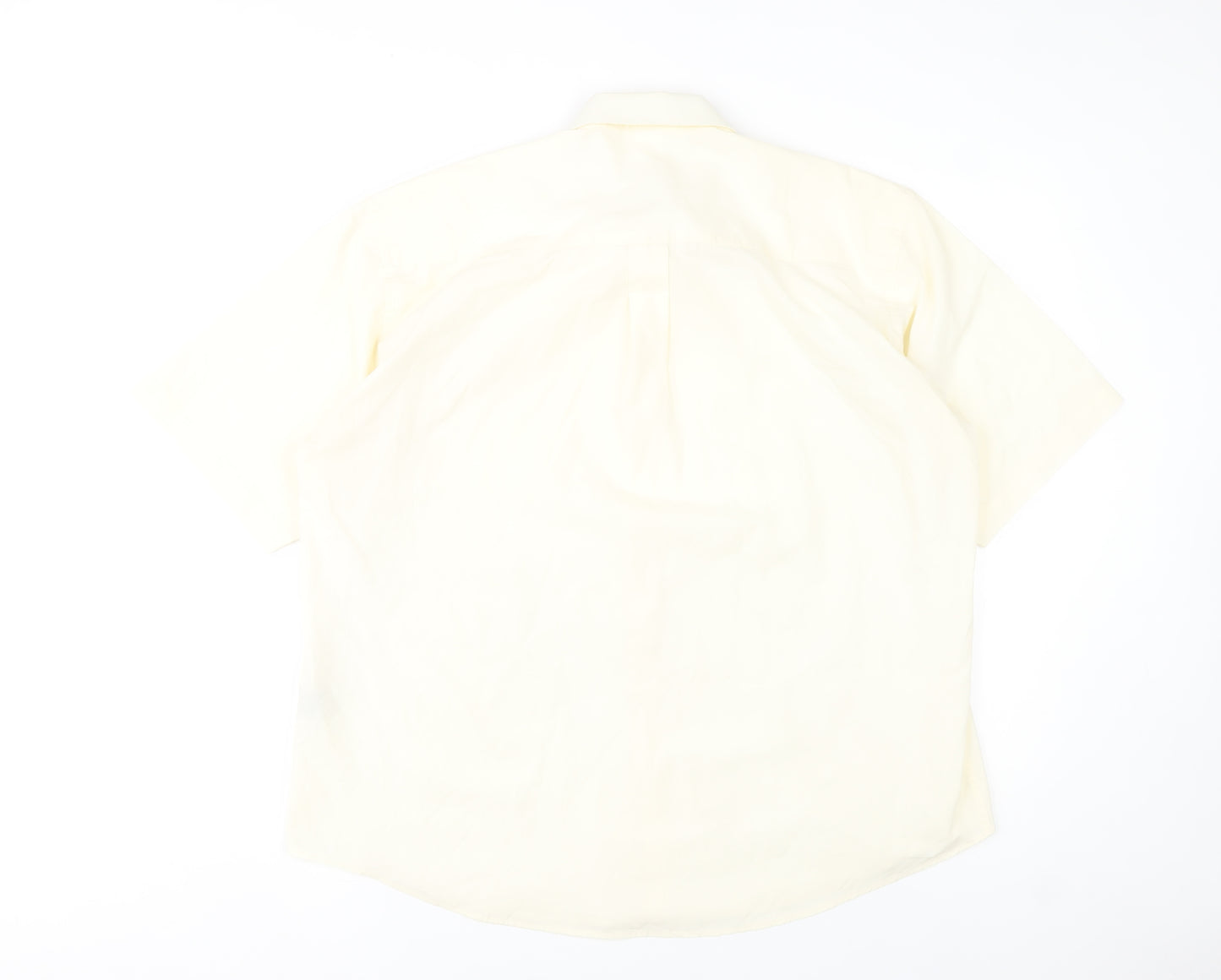 Classic Shirtings Men's Ivory Short Sleeve Dress Shirt Size L 42 Regular Fit
