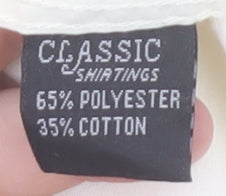 Classic Shirtings Men's Ivory Short Sleeve Dress Shirt Size L 42 Regular Fit