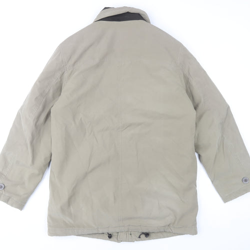 Frank Eden Men's Beige 38R Mid-Length Button Jacket