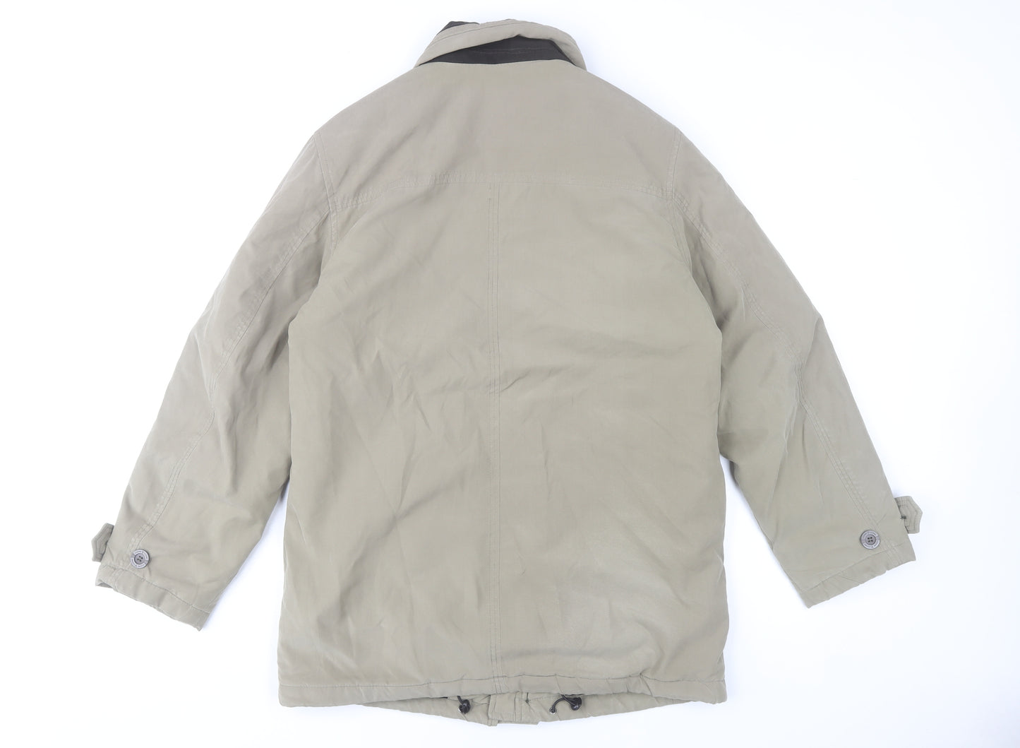 Frank Eden Men's Beige 38R Mid-Length Button Jacket