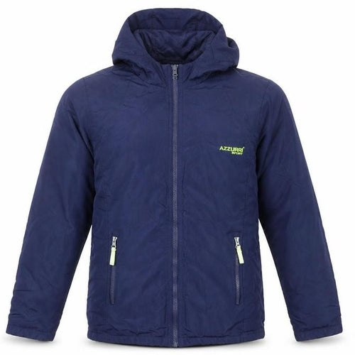 Azzurri Sport Men's Blue Hooded Windbreaker Jacket Size M