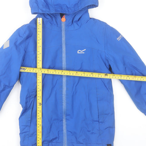 Regatta Boys Blue Waterproof Hooded Rain Coat Jacket 3-4 Years