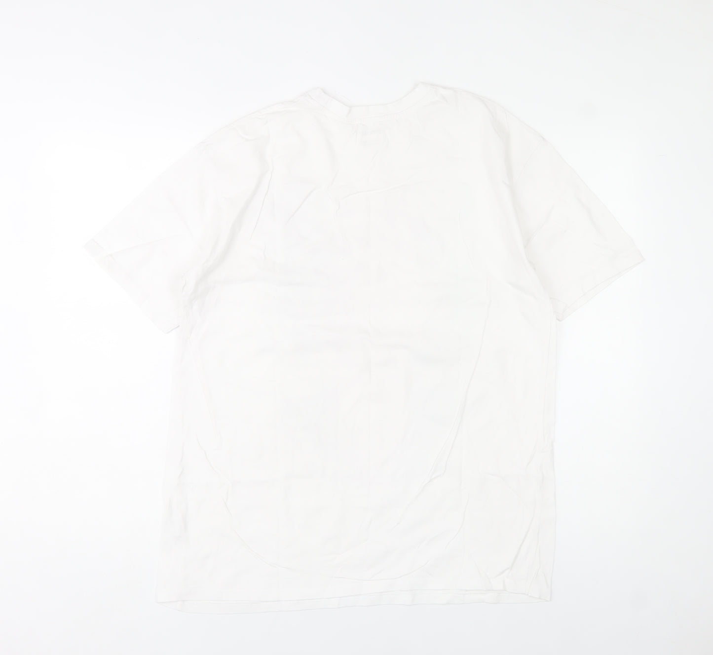 Bershka Men's White Fairy Graphic Print Cotton T-Shirt Size M