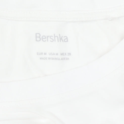 Bershka Men's White Fairy Graphic Print Cotton T-Shirt Size M