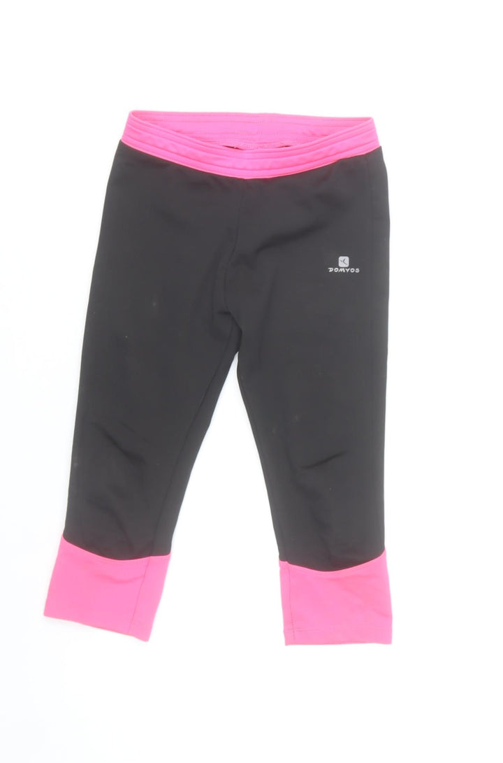 Domyos Girls Black & Pink Cropped Activewear Leggings 8 Years