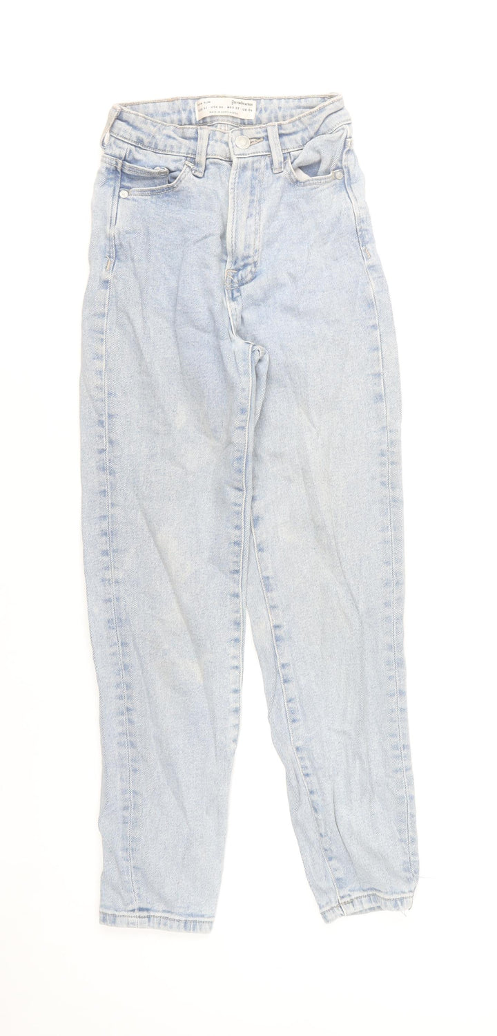 Stradivarius Womens Blue Mom Slim High Rise Jeans Size 4