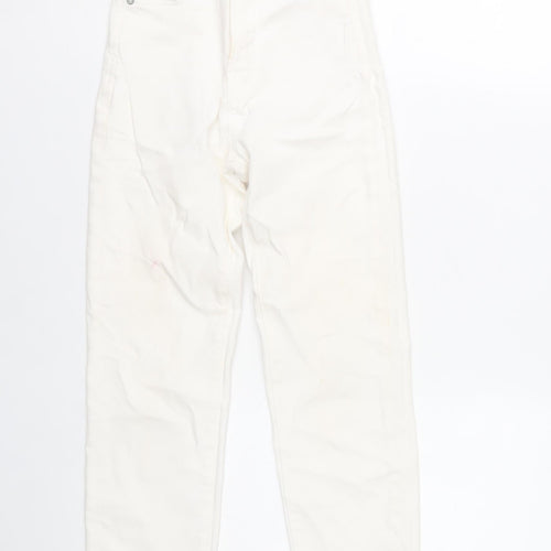 Stradivarius Women Ivory Mom Slim High Rise Jeans Size 4