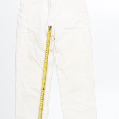 Stradivarius Women Ivory Mom Slim High Rise Jeans Size 4