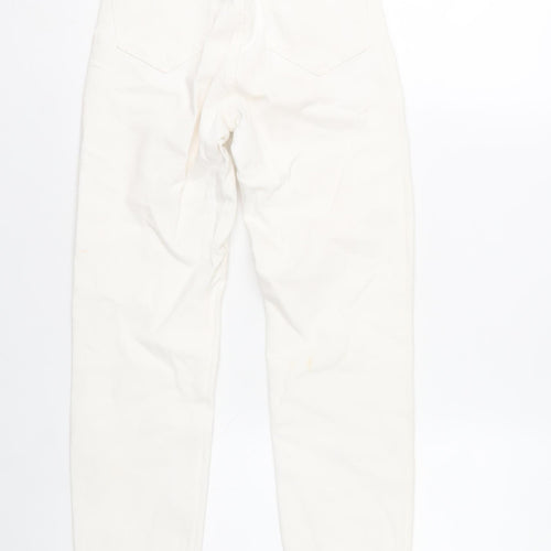 Stradivarius Women Ivory Mom Slim High Rise Jeans Size 4