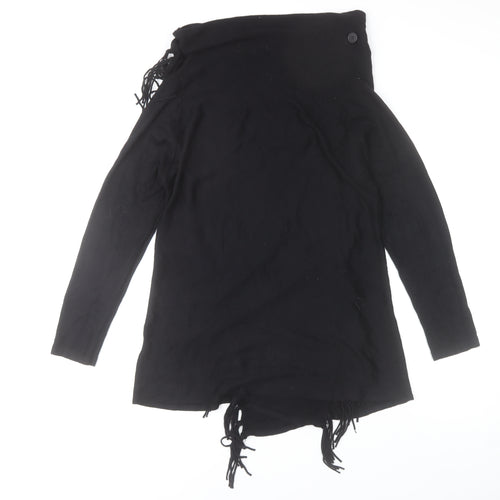 Gerard Women’s Black Cowl Neck Fringe Tunic Jumper Size M