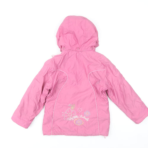 Diva Club Girls Pink Hooded Padded Floral Embroidered Winter Jacket 3 Years