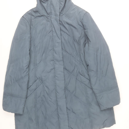 Windsmoor Women's Blue Mid-Length Puffer Coat Size L Winter Casual