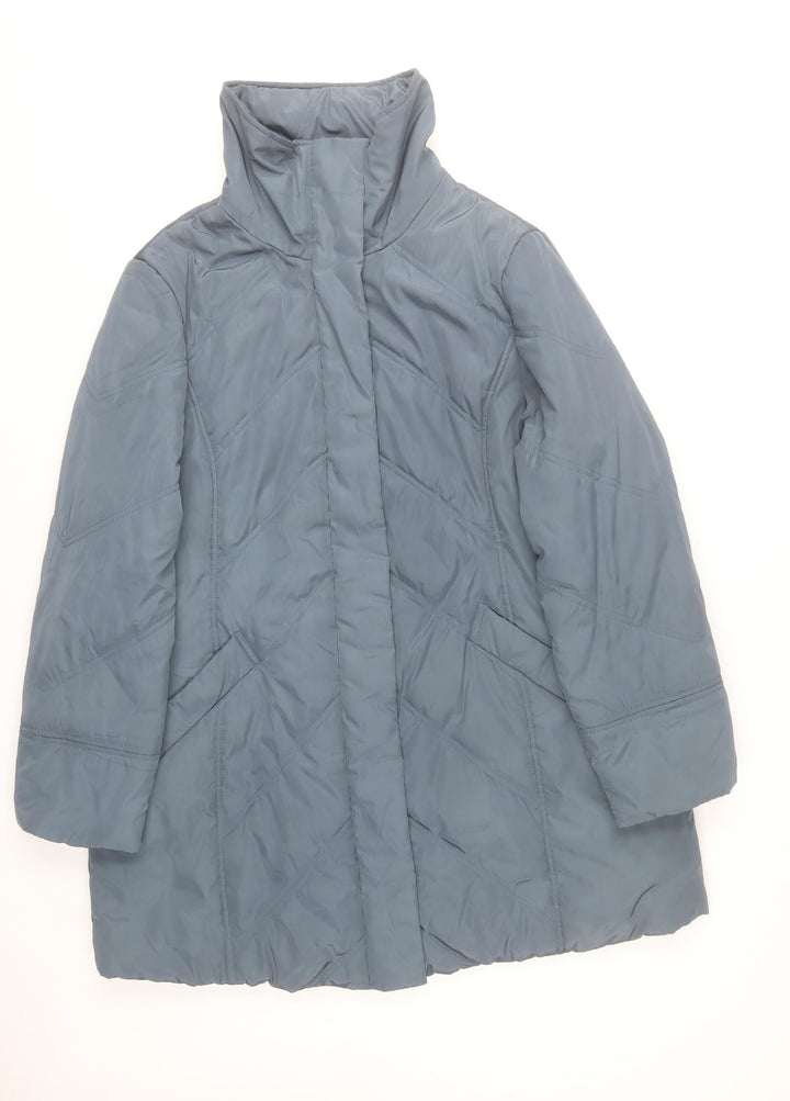 Windsmoor Women's Blue Mid-Length Puffer Coat Size L Winter Casual