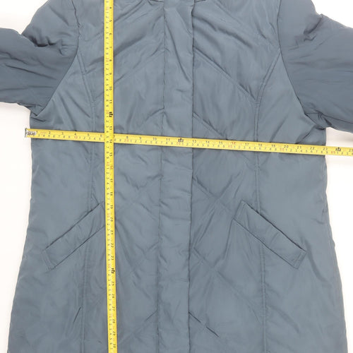 Windsmoor Women's Blue Mid-Length Puffer Coat Size L Winter Casual