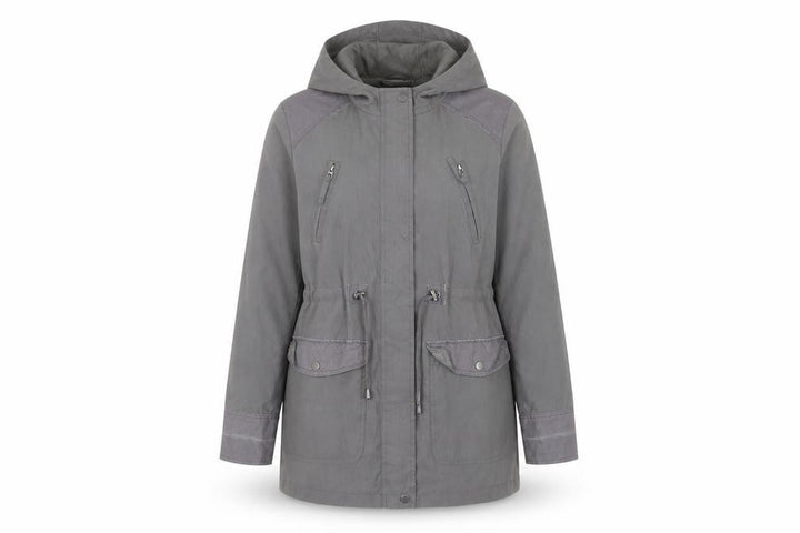 Debenhams Women’s Grey Parka Jacket Size 14 Hooded Mid-Length