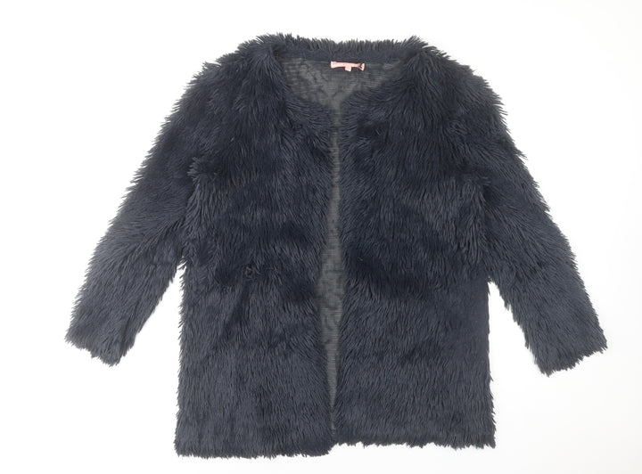Oh My Love Women’s Black Faux Fur Mid-Length Coat Size M