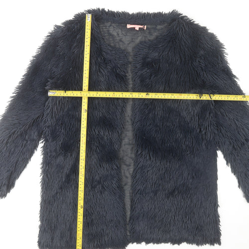 Oh My Love Women’s Black Faux Fur Mid-Length Coat Size M