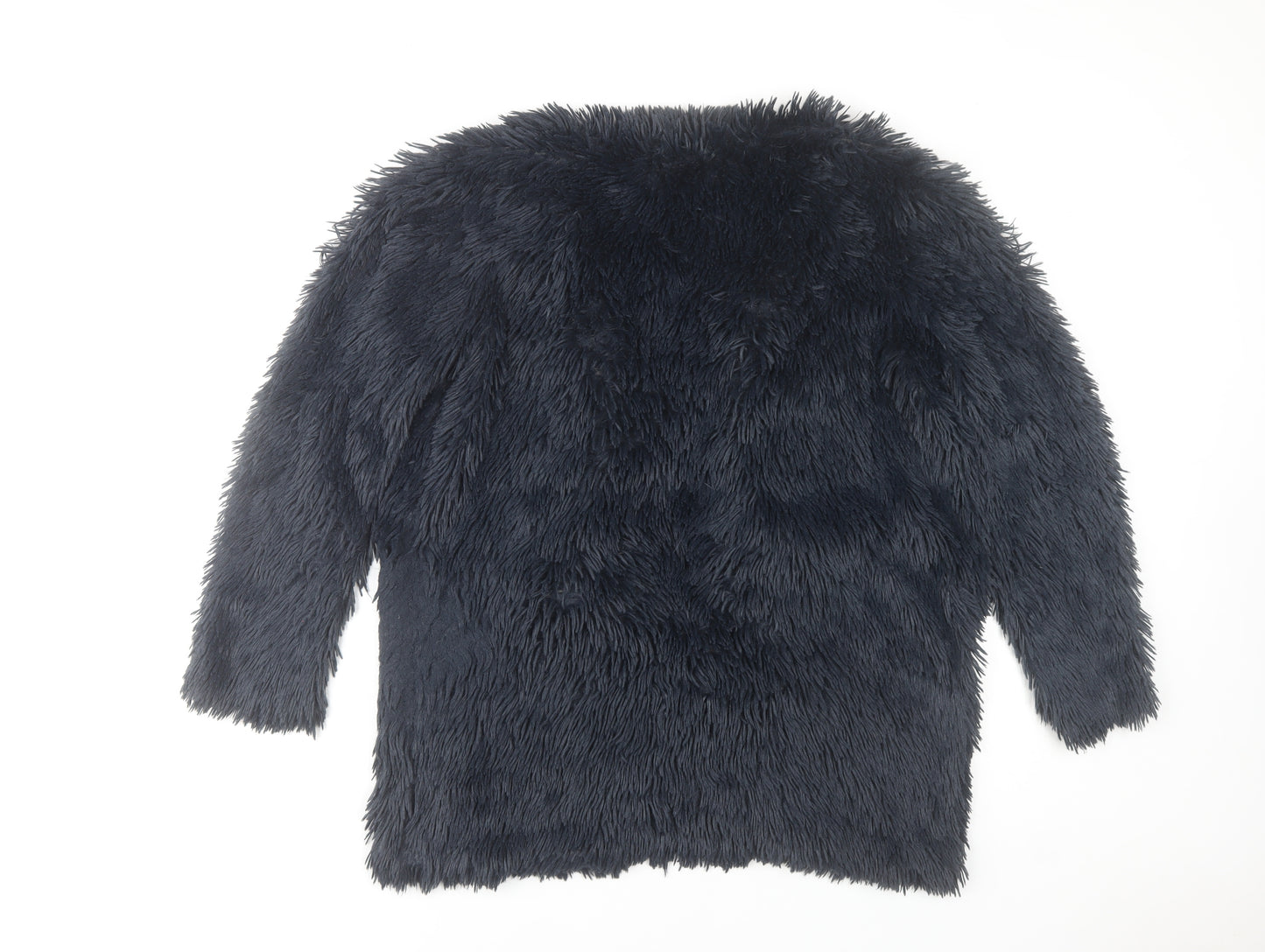 Oh My Love Women’s Black Faux Fur Mid-Length Coat Size M