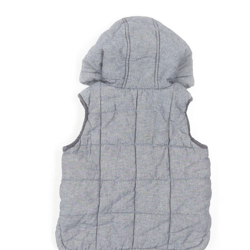 Marks and Spencer Unisex Baby Grey Quilted Hooded Waistcoat 18-24 Months
