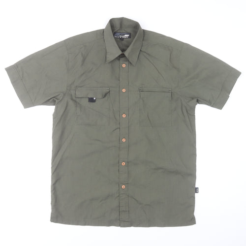 Jack & Jones Men’s Green Short Sleeve Button-Up Casual Shirt Size S
