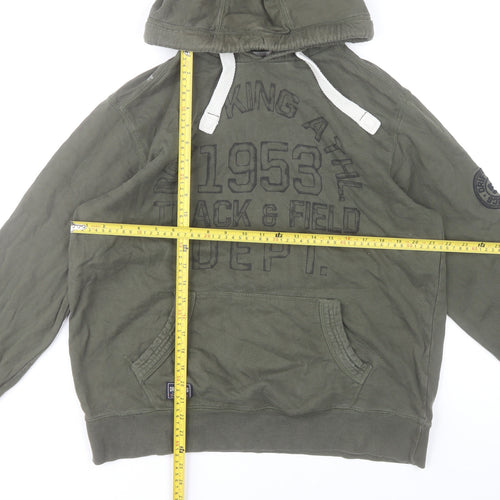 Drift King Men's Green Pullover Hoodie L Regular Fit Track & Field