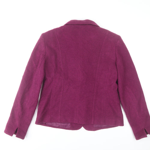 KSTN by Kirsten Women's Purple Wool Blazer Size 14 Slim Fit Lined Jacket