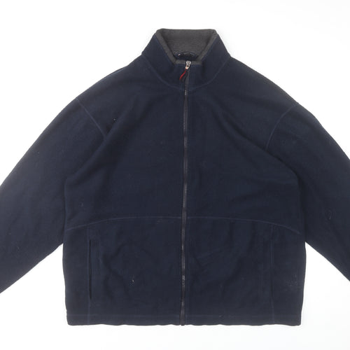 Marks and Spencer Men's Blue Fleece Full Zip Jacket Size L