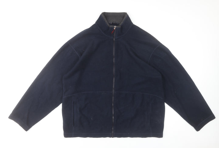 Marks and Spencer Men's Blue Fleece Full Zip Jacket Size L