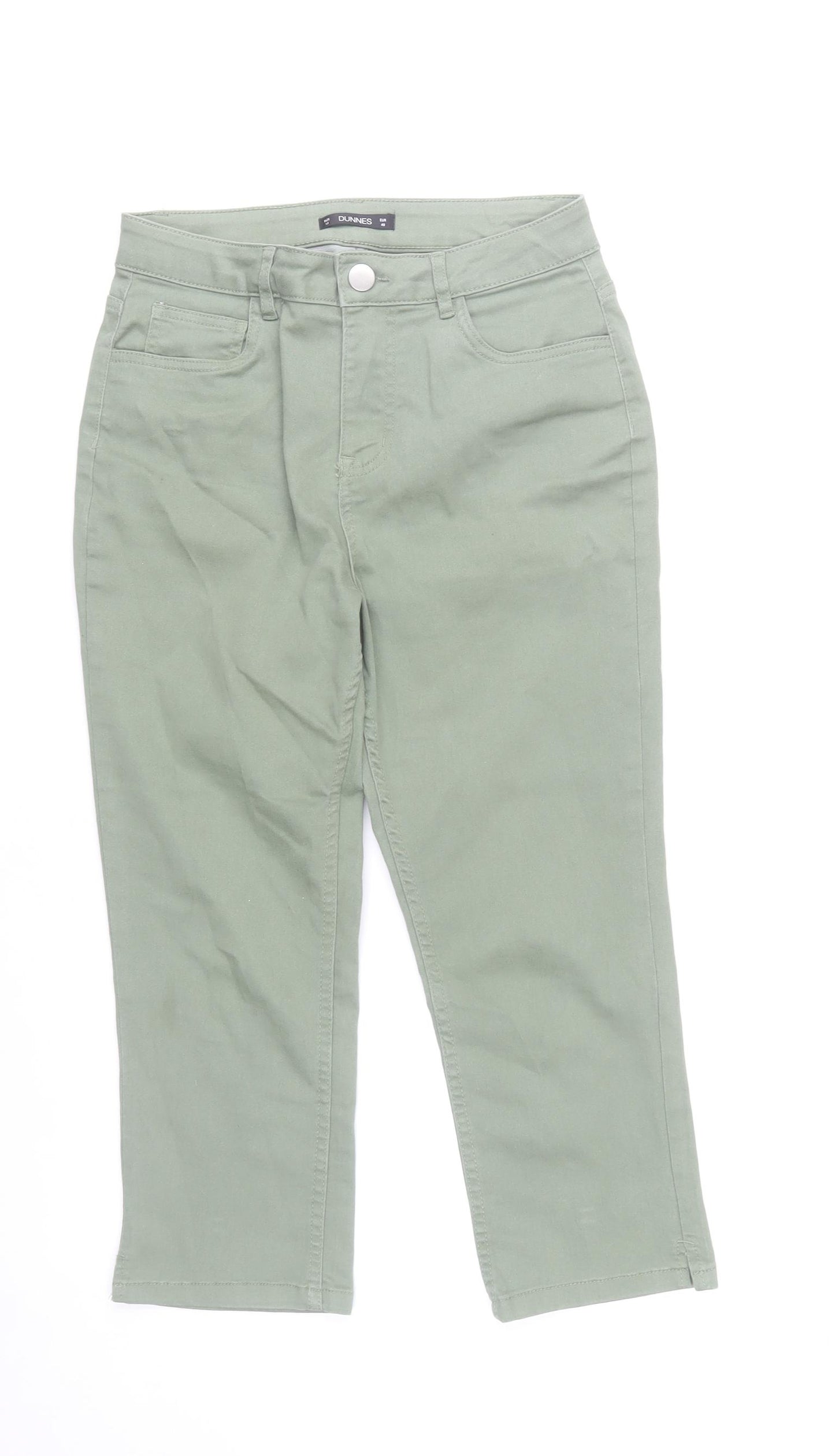 Dunnes Women’s Green Cropped Mid Rise Stretch Jeans Size 12
