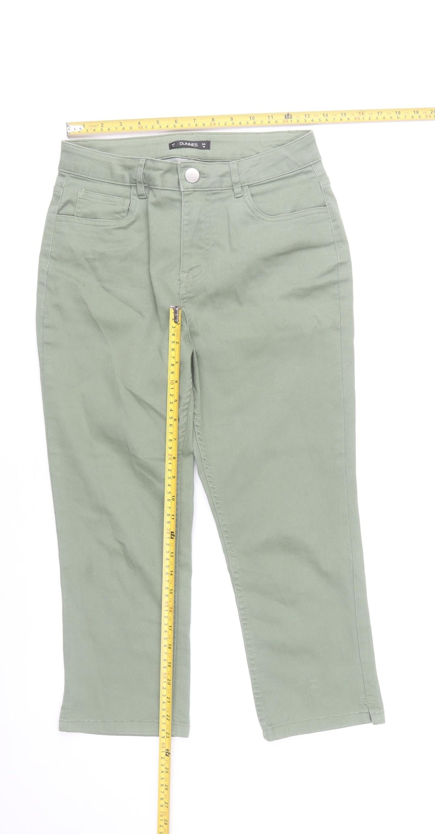 Dunnes Women’s Green Cropped Mid Rise Stretch Jeans Size 12