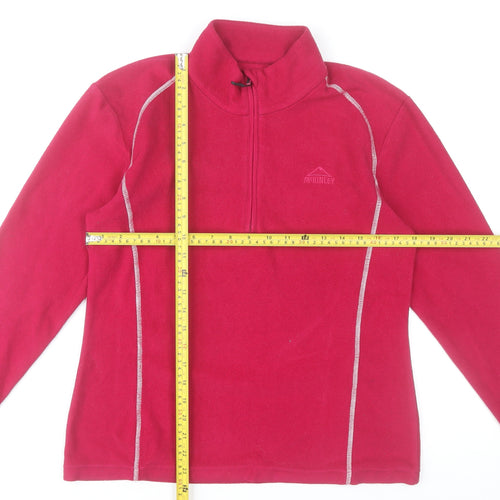 McKINLEY Womens Red Fleece Pullover Sweatshirt UK 16 1/2 Zip Polyester