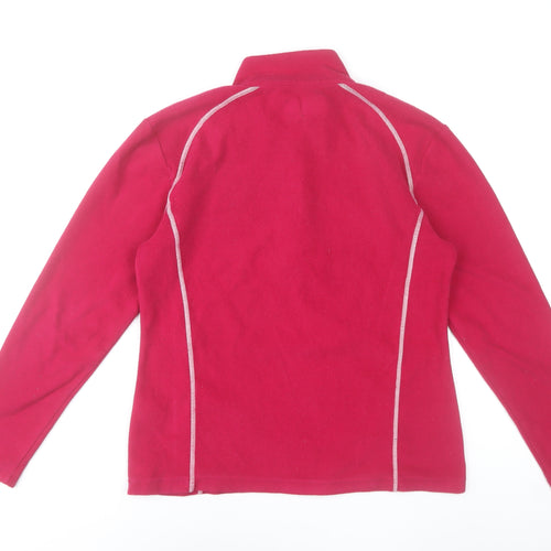 McKINLEY Womens Red Fleece Pullover Sweatshirt UK 16 1/2 Zip Polyester