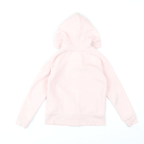 GAP Girls Pink Full Zip Fleece Hoodie 6-7 Years Glitter Logo