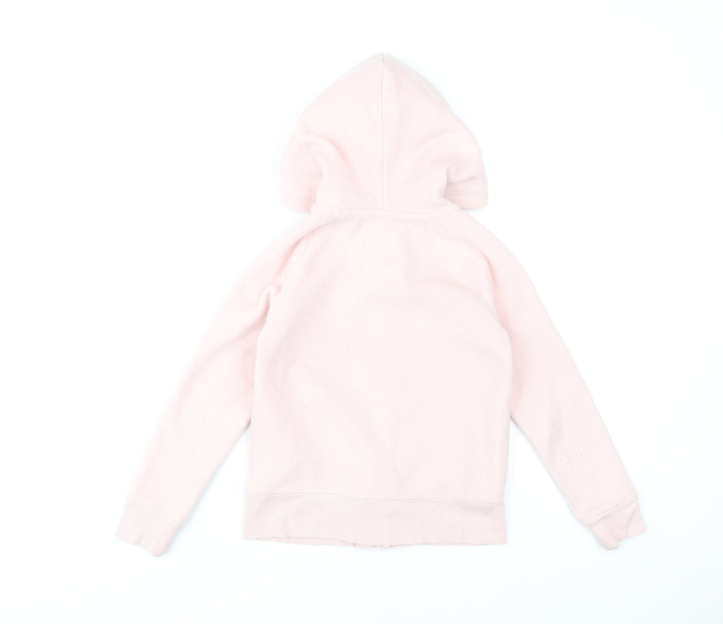 GAP Girls Pink Full Zip Fleece Hoodie 6-7 Years Glitter Logo