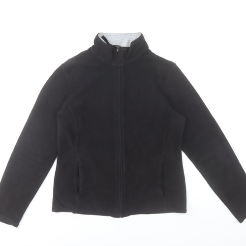 Marks and Spencer Women's Black Fleece Full Zip Jacket UK 10