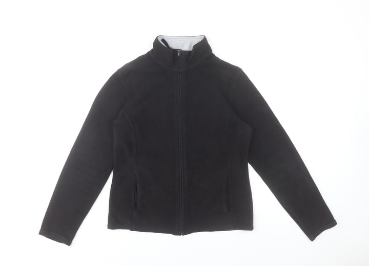 Marks and Spencer Women's Black Fleece Full Zip Jacket UK 10