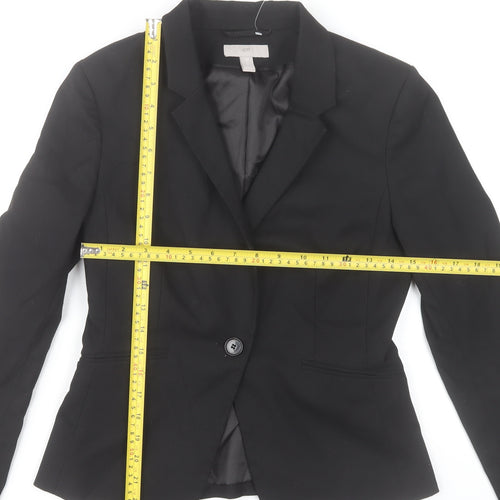 H&M Women's Black Tailored Notch Lapel Blazer Size 10