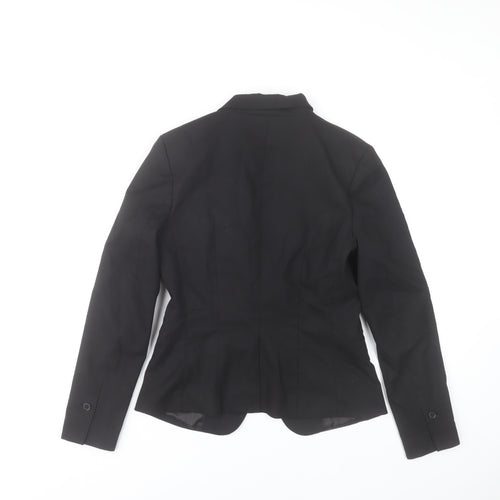 H&M Women's Black Tailored Notch Lapel Blazer Size 10