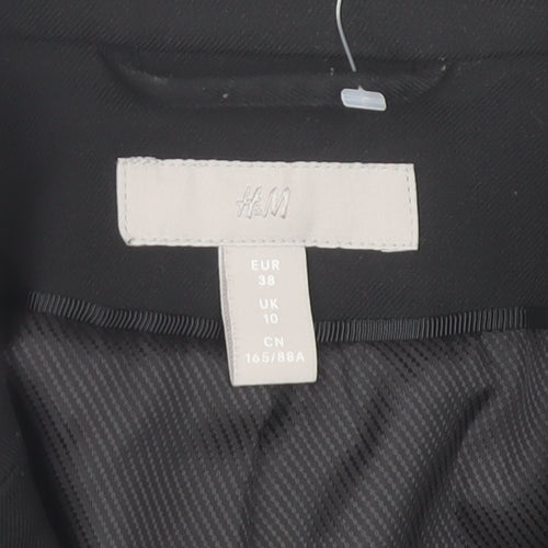 H&M Women's Black Tailored Notch Lapel Blazer Size 10