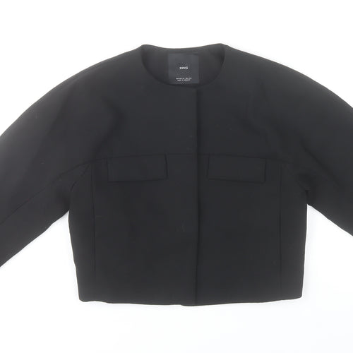 MNG Women's Black Cropped Basic Jacket XS Regular Fit