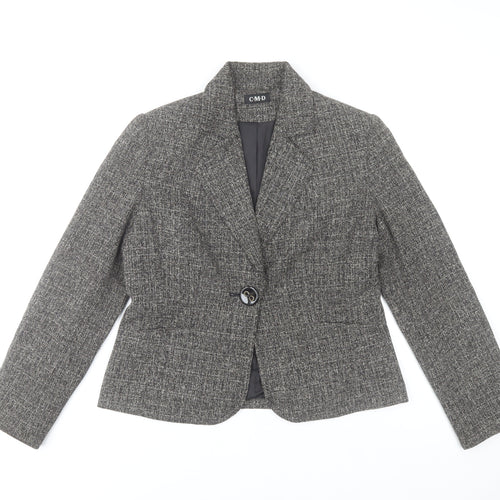 CMD Women's Grey Checked Blazer Size 12 Smart Work Jacket