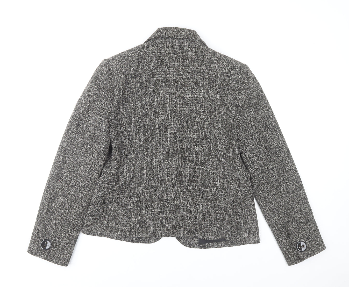 CMD Women's Grey Checked Blazer Size 12 Smart Work Jacket
