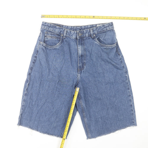 Reell Men's Blue Denim Relaxed Fit Casual Shorts 33in Stone Wash