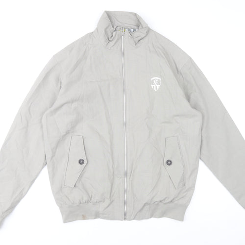 Notts County FC Men's Grey Bomber Jacket M Cotton Zip Casual
