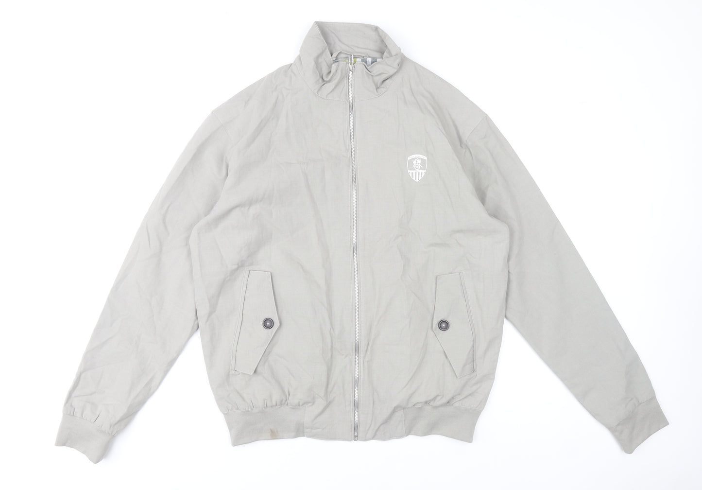 Notts County FC Men's Grey Bomber Jacket M Cotton Zip Casual