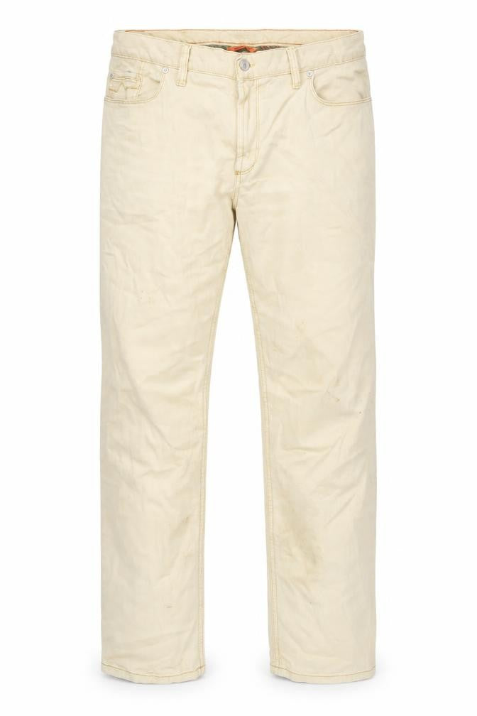 Alberto Men's Beige Regular Slim Fit Straight Jeans W38 L30