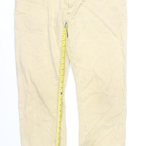 Alberto Men's Beige Regular Slim Fit Straight Jeans W38 L30