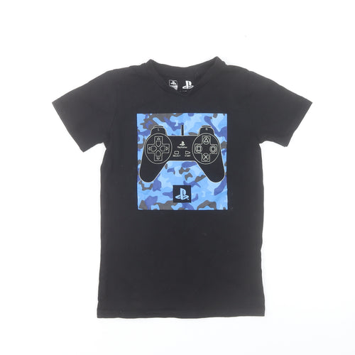 PlayStation Boys Black 7-8 Years Cotton Graphic T-Shirt