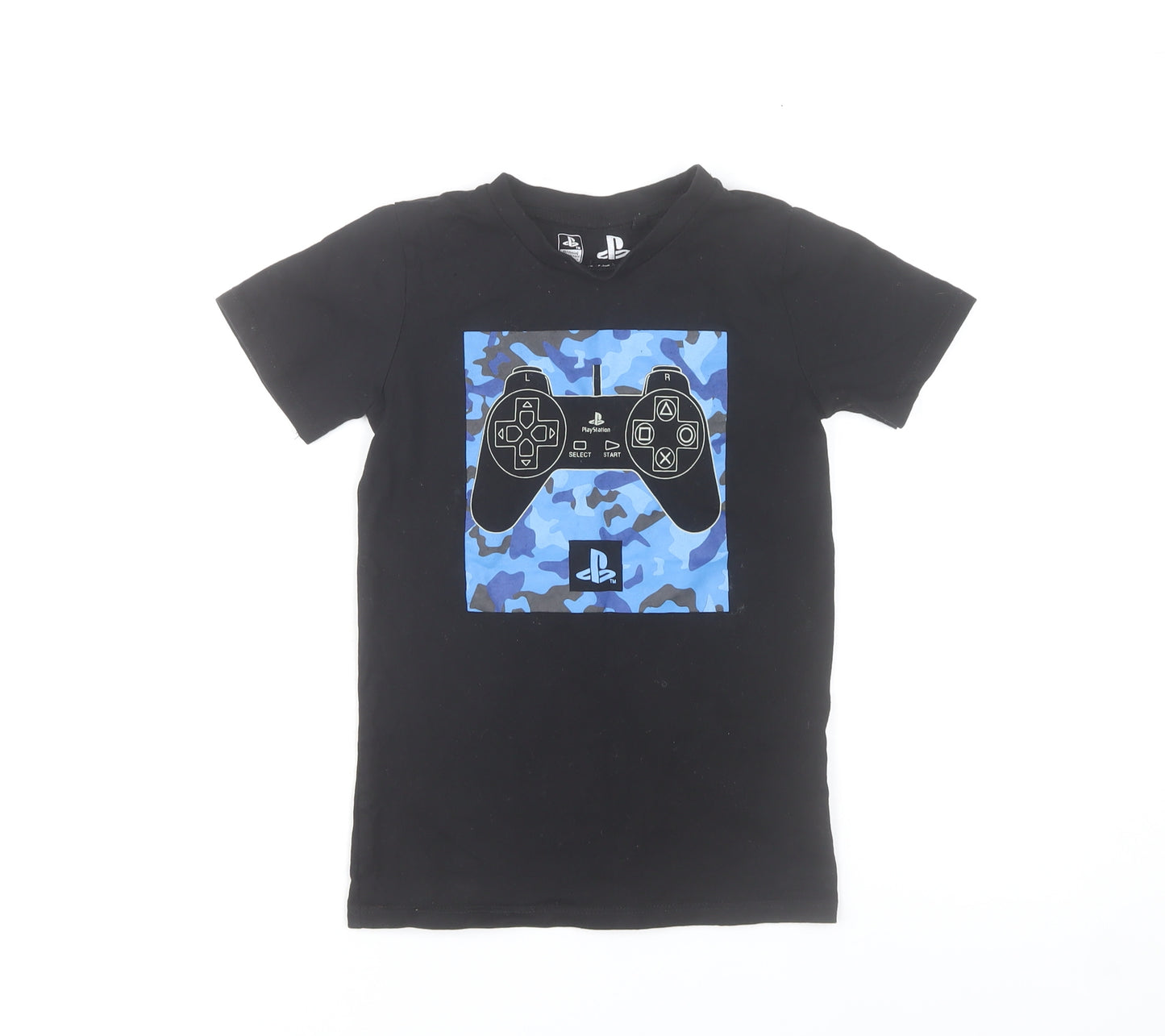PlayStation Boys Black 7-8 Years Cotton Graphic T-Shirt